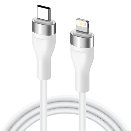 Кабел за данни с щепсели Type-C, Lightning 60W, 1,2 m - Lito (LD02) - Бял