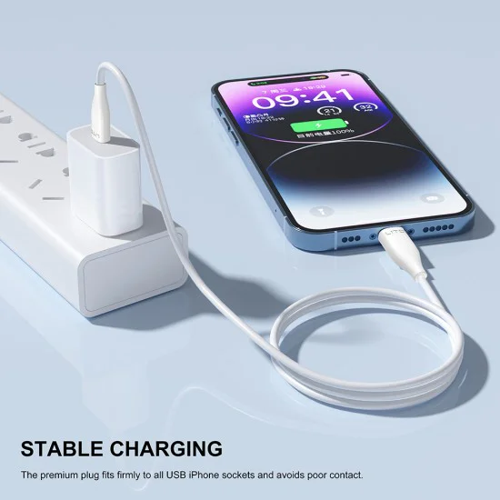 Кабел за данни с USB конектори, Micro-USB 60W, 1m - Lito (LD03) - Бял