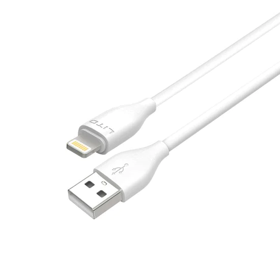 Кабел за данни с USB конектори, Lightning 60W, 1m - Lito (LD03) - Бял