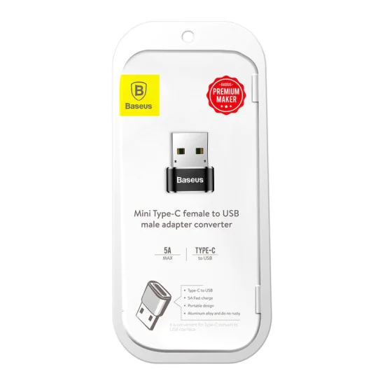 OTG Type-C към USB адаптер - Baseus (CAAOTG-01) - черен