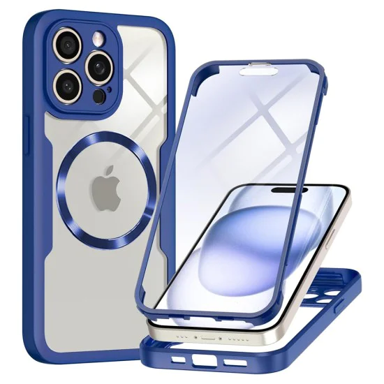 Калъф за iPhone 14 Pro Max + Калъф - ColorVerse 360 ​​MagSafe MagSafe Series - Син