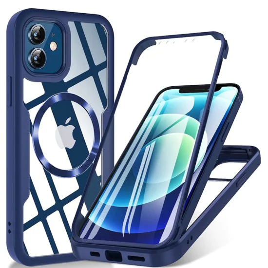 Калъф за iPhone 12 + калъф - ColorVerse 360 ​​MagSafe MagSafe Series - син