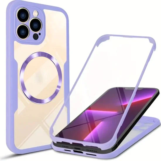 Калъф за iPhone 13 Pro Max + Протектор - ColorVerse 360 ​​MagSafe MagSafe Series - лилав