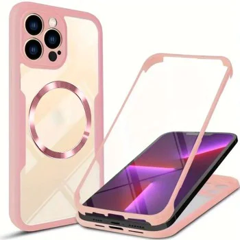 Калъф за iPhone 13 Pro Max + Протектор - ColorVerse 360 ​​MagSafe MagSafe Series - розов
