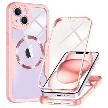 Калъф за iPhone 14 + калъф - ColorVerse 360 ​​MagSafe MagSafe Series - розов