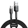 Baseus - Кабел за данни Cafule (CAMKLF-CG1) - USB към Micro-USB, 1,5 A, 2 м - Сиво Черен