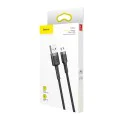 Baseus - Кабел за данни Cafule (CAMKLF-CG1) - USB към Micro-USB, 1,5 A, 2 м - Сиво Черен
