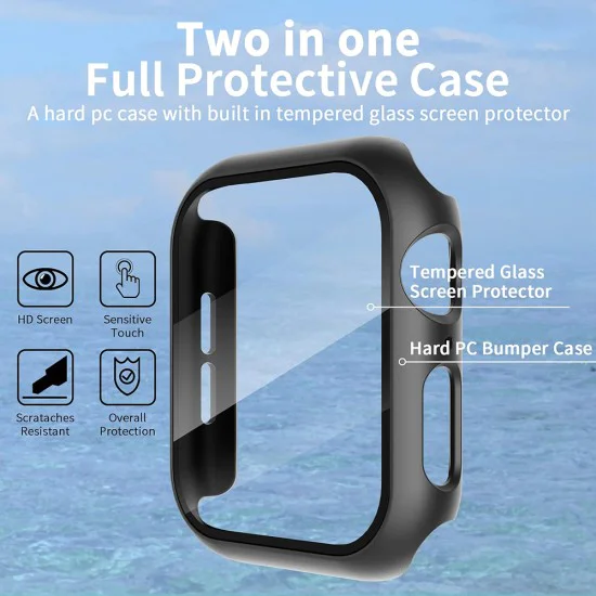 Калъф за Apple Watch 4 / 5 / 6 / SE (44 мм) + калъф - Defense360 Pro - черен