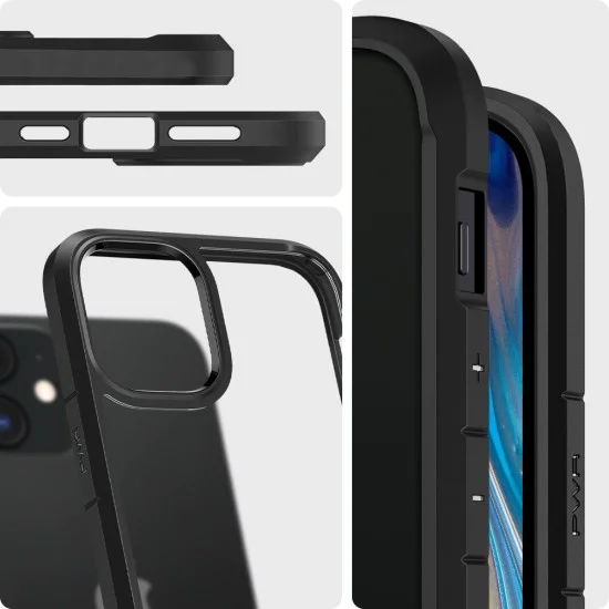 Калъф за iPhone 12 / iPhone 12 Pro - Spigen - Ultra Hybrid - Matte Black