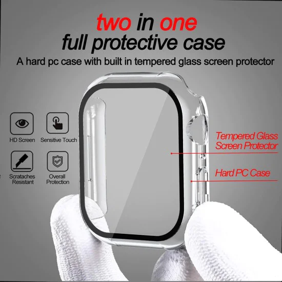 Калъф за Apple Watch 7 (45 мм) + калъф - Defense360 Pro - прозрачен