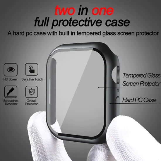 Калъф за Apple Watch 7 (41mm) + Калъф - Defense360 Pro - Черен