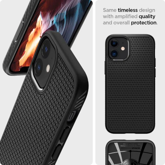 Калъф за iPhone 12 / iPhone 12 Pro - Spigen Liquid Air - Matte Black