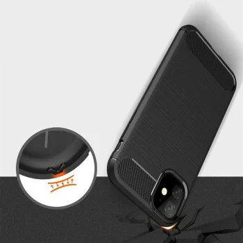 Калъф за iPhone 12 / iPhone 12 Pro - Carbon Silicone - Черен