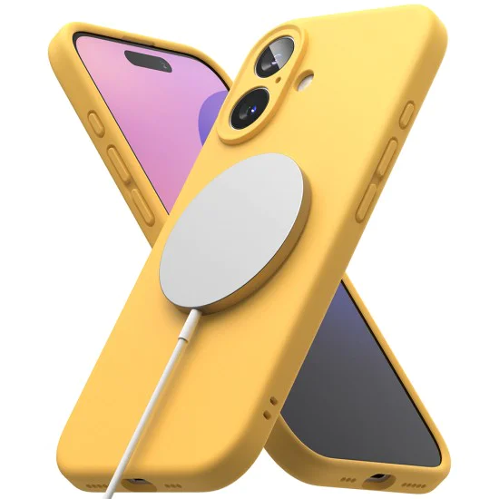 Калъф за iPhone 16 Plus - Ringke Silicone Magnetic MagSafe - Жълт
