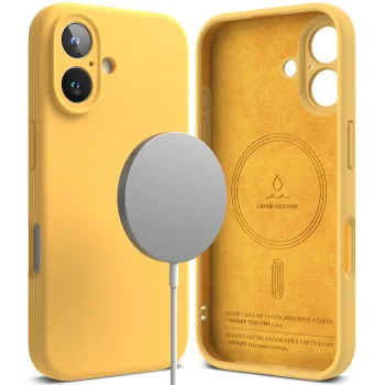 Калъф за iPhone 16 Plus - Ringke Silicone Magnetic MagSafe - Жълт