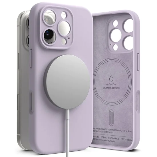 Калъф за iPhone 16 Pro - Ringke Silicone Magnetic MagSafe - Лавандула