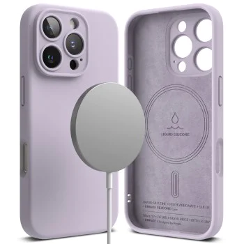 Калъф за iPhone 16 Pro - Ringke Silicone Magnetic MagSafe - Лавандула