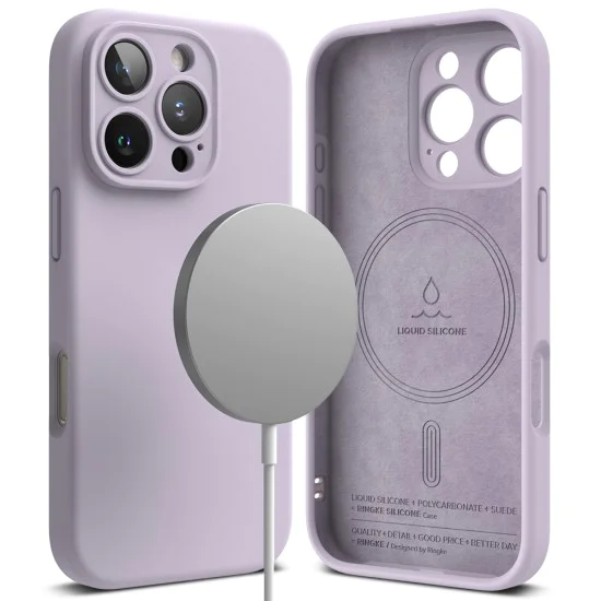 Калъф за iPhone 16 Pro - Ringke Silicone Magnetic MagSafe - Лавандула