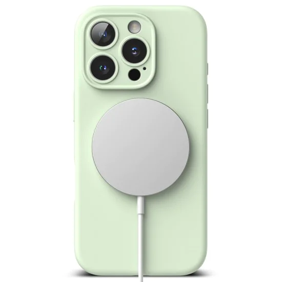 Калъф за iPhone 16 Pro - Ringke Silicone Magnetic MagSafe - Soft Mint