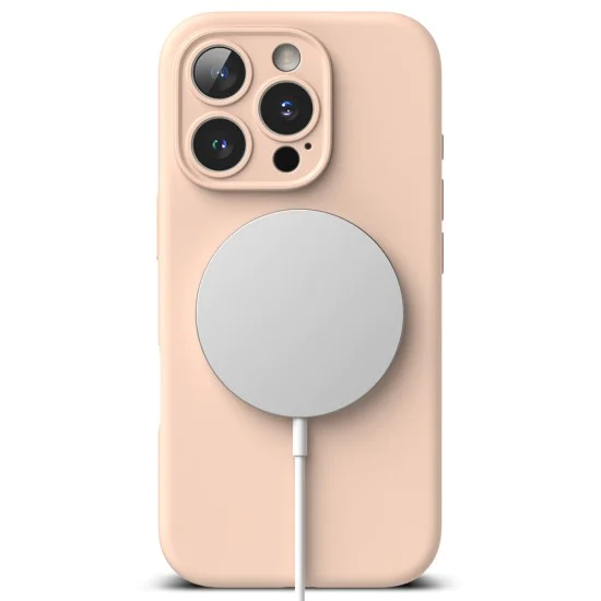 Калъф за iPhone 16 Pro - Ringke Silicone Magnetic MagSafe - Pink Sand