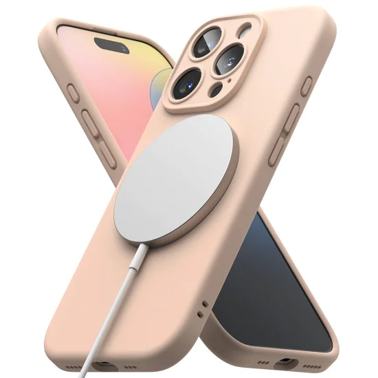 Калъф за iPhone 16 Pro - Ringke Silicone Magnetic MagSafe - Pink Sand