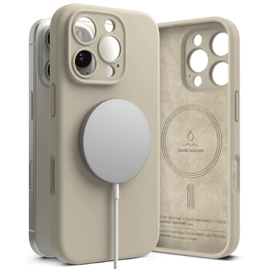 Калъф за iPhone 16 Pro Max - Ringke Silicone Magnetic MagSafe - Stone