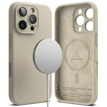 Калъф за iPhone 16 Pro Max - Ringke Silicone Magnetic MagSafe - Stone