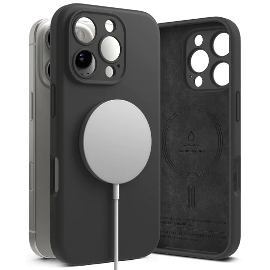 Калъф за iPhone 16 Pro Max - Ringke Silicone Magnetic MagSafe - черен