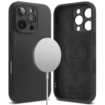 Калъф за iPhone 16 Pro Max - Ringke Silicone Magnetic MagSafe - черен