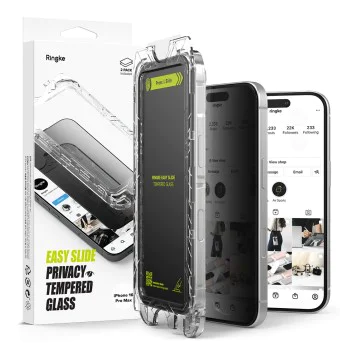 Протектор за iPhone 16 Pro Max (комплект от 2) - Ringke Easy Slide Tempered Glass - Privacy