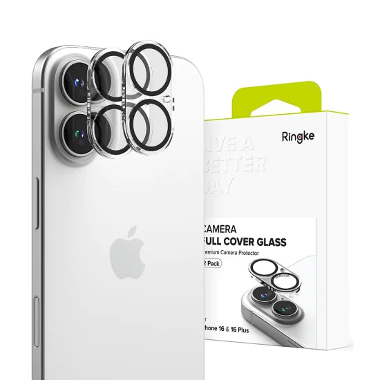 Протектор за камера за iPhone 16 / iPhone 16 Plus (комплект 2) - Ringke Camera Protector Glass - Прозрачен
