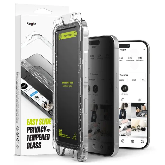 Протектор за iPhone 16 / iPhone 15 (комплект 2) - Ringke Easy Slide закалено стъкло - поверителност