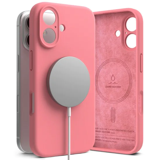 Калъф за iPhone 16 Plus - Ringke Silicone Magnetic MagSafe - Розов