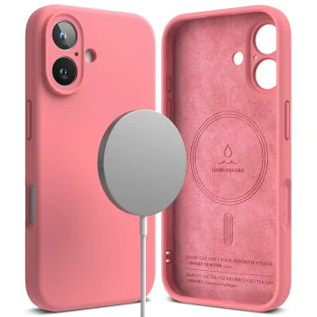 Калъф за iPhone 16 Plus - Ringke Silicone Magnetic MagSafe - Розов