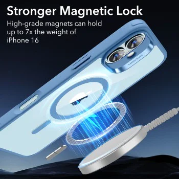 Калъф за iPhone 16 - ESR Classic Hybrid HaloLock - Clear Blue