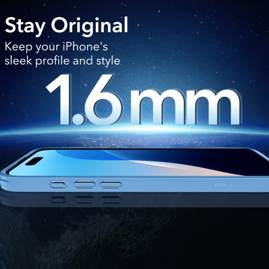 Калъф за iPhone 16 - ESR Classic Hybrid HaloLock - Clear Blue