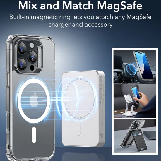 Калъф за iPhone 16 Pro Max - ESR Classic Classic Hybrid HaloLock - Frosted Clear