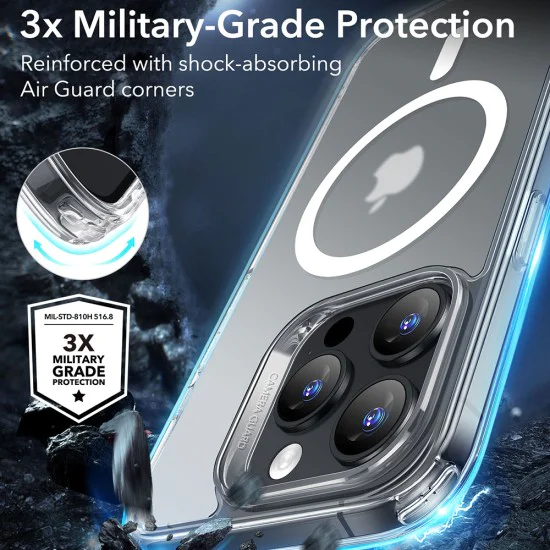 Калъф за iPhone 16 Pro Max - ESR Classic Classic Hybrid HaloLock - Frosted Clear