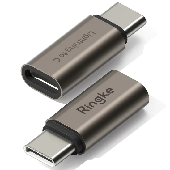 Адаптер Lightning към Type-C с OTG функция, 480Mbps, 27W (комплект 2) - Ringke - Gunmetal