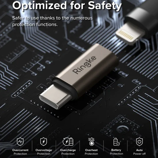 Адаптер Lightning към Type-C с OTG функция, 480Mbps, 27W (комплект 2) - Ringke - Gunmetal