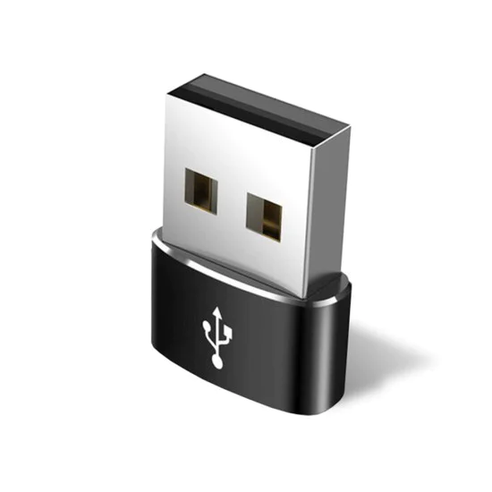 Type-C към USB адаптер, 3A - адаптер - черен