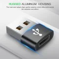 Type-C към USB адаптер, 3A - адаптер - черен