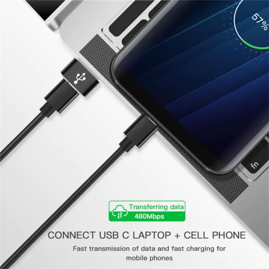 Type-C към USB адаптер, 3A - адаптер - черен