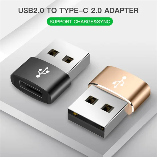 Type-C към USB адаптер, 3A - адаптер - черен