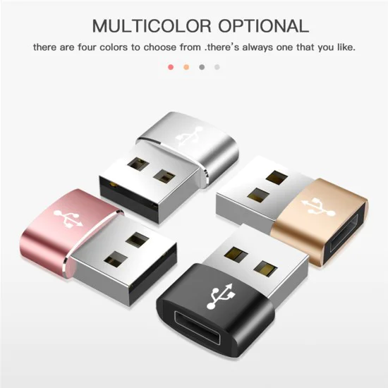 Type-C към USB адаптер, 3A - адаптер - черен