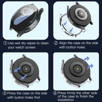 Протектор за Samsung Galaxy Watch7 (44mm) + Протектор - Defense360 Pro - Прозрачен