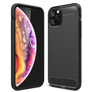 Калъф за iPhone 12 Pro Max - Carbon Silicone - Черен