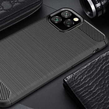 Калъф за iPhone 12 Pro Max - Carbon Silicone - Черен