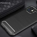 Калъф за iPhone 12 mini - Carbon Silicone - Черен