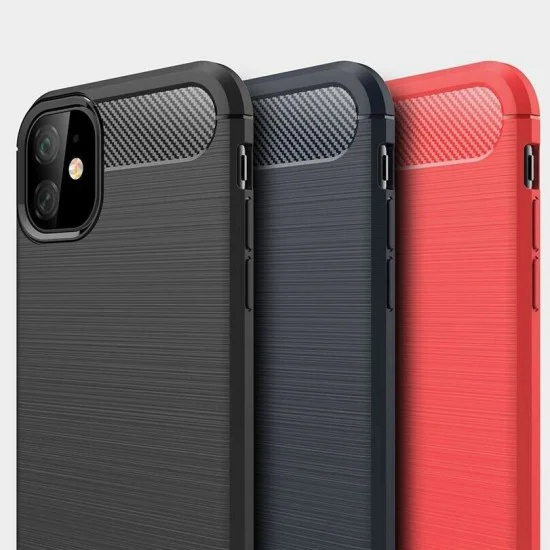 Калъф за iPhone 12 mini - Carbon Silicone - Черен